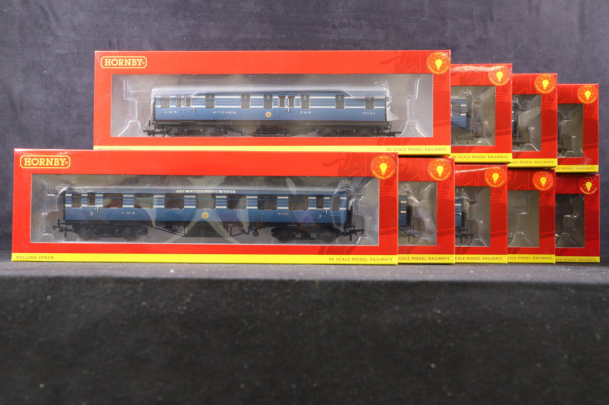 Hornby OO Complete Rake Of 9 LMS Stanier Coronation Scot Coaches