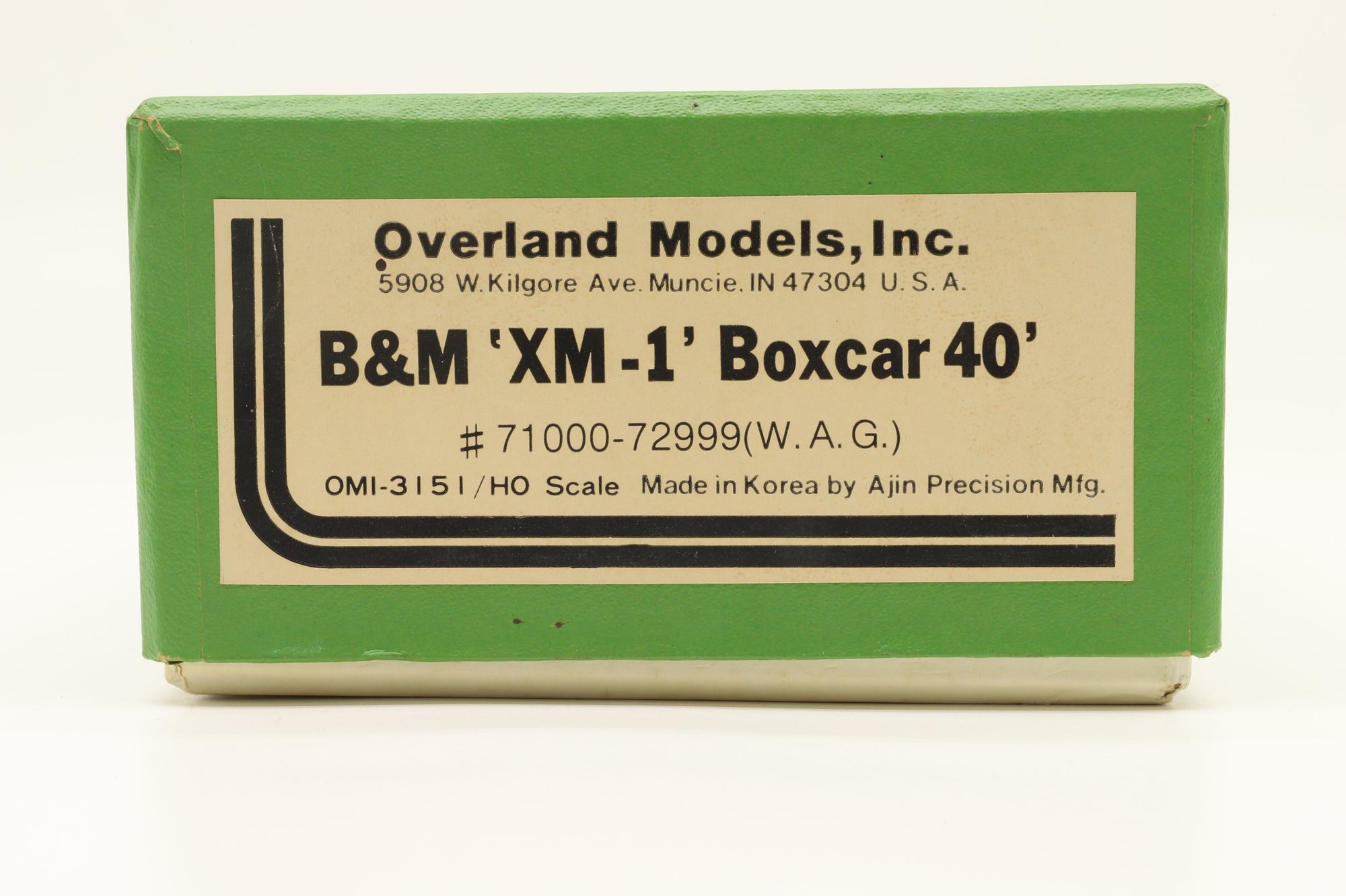 Overland Models/Ajin HO OMI-3151 B&M 'XM-1' Boxcar 40' #71000-72999 (W.A.G), Unpainted Brass