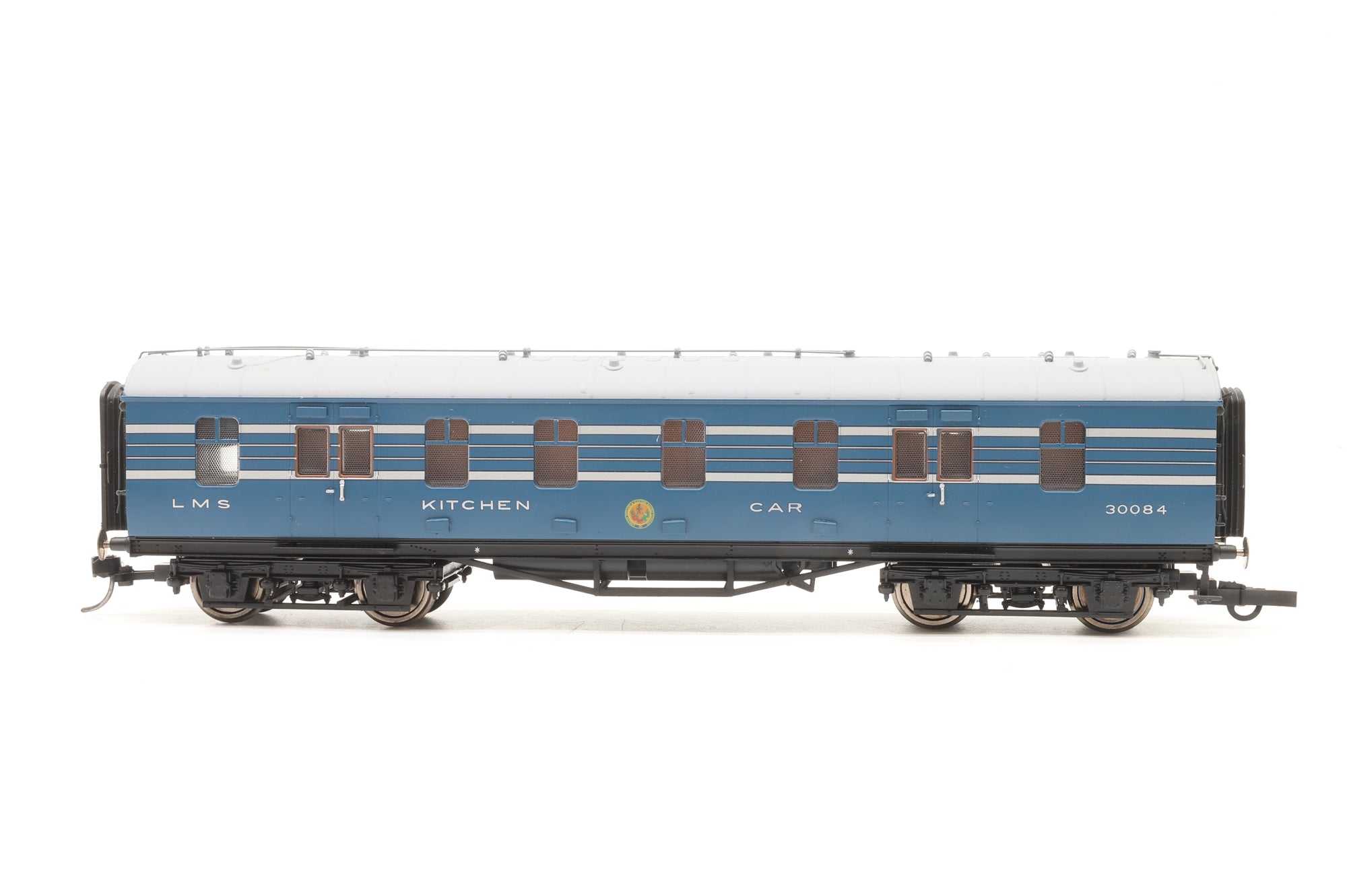 Hornby OO Rake Of 7 LMS Blue Coronation Coaches Lighting Fitted