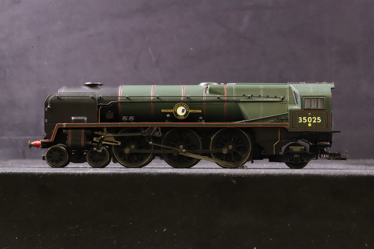 WORKSHOP Hornby OO R2267 Merchant Navy Class &#39;35025&#39; &#39;Brocklebank Line&#39; BR Green E/C DCC Fitted Non Runner