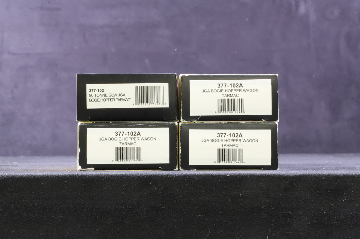 Graham Farish N 377-102(A) Rake Of 4 JGA Bogie Hopper Wagons &#39;Tarmac&#39;