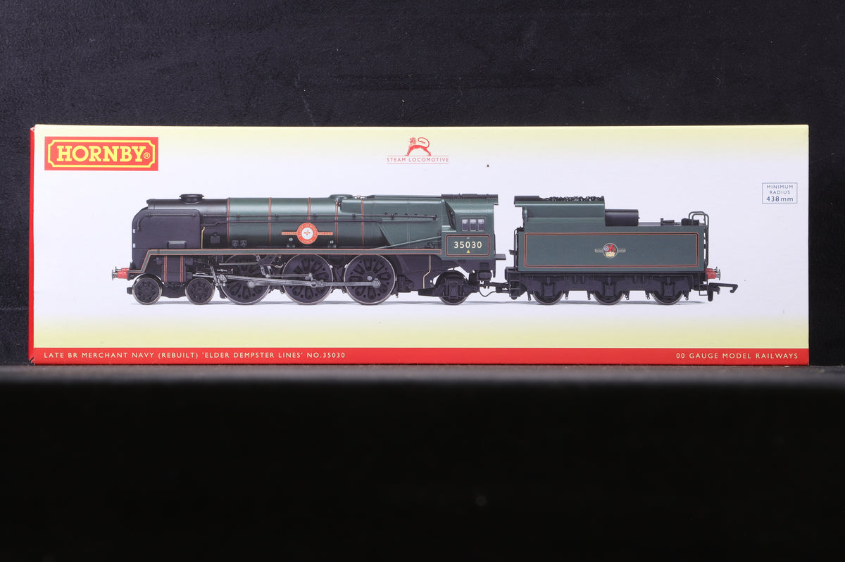 Hornby OO R3617 Rebuilt Merchant Navy Class &#39;35030&#39; &#39;Elder Dempster Lines&#39; BR Lined Green L/C