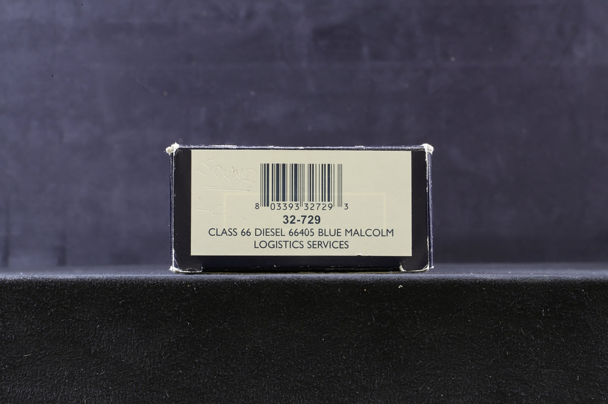 Bachmann OO 32-729 Class 66 Diesel &#39;66405&#39; Blue Malcolm Logistics Services, DCC Sound