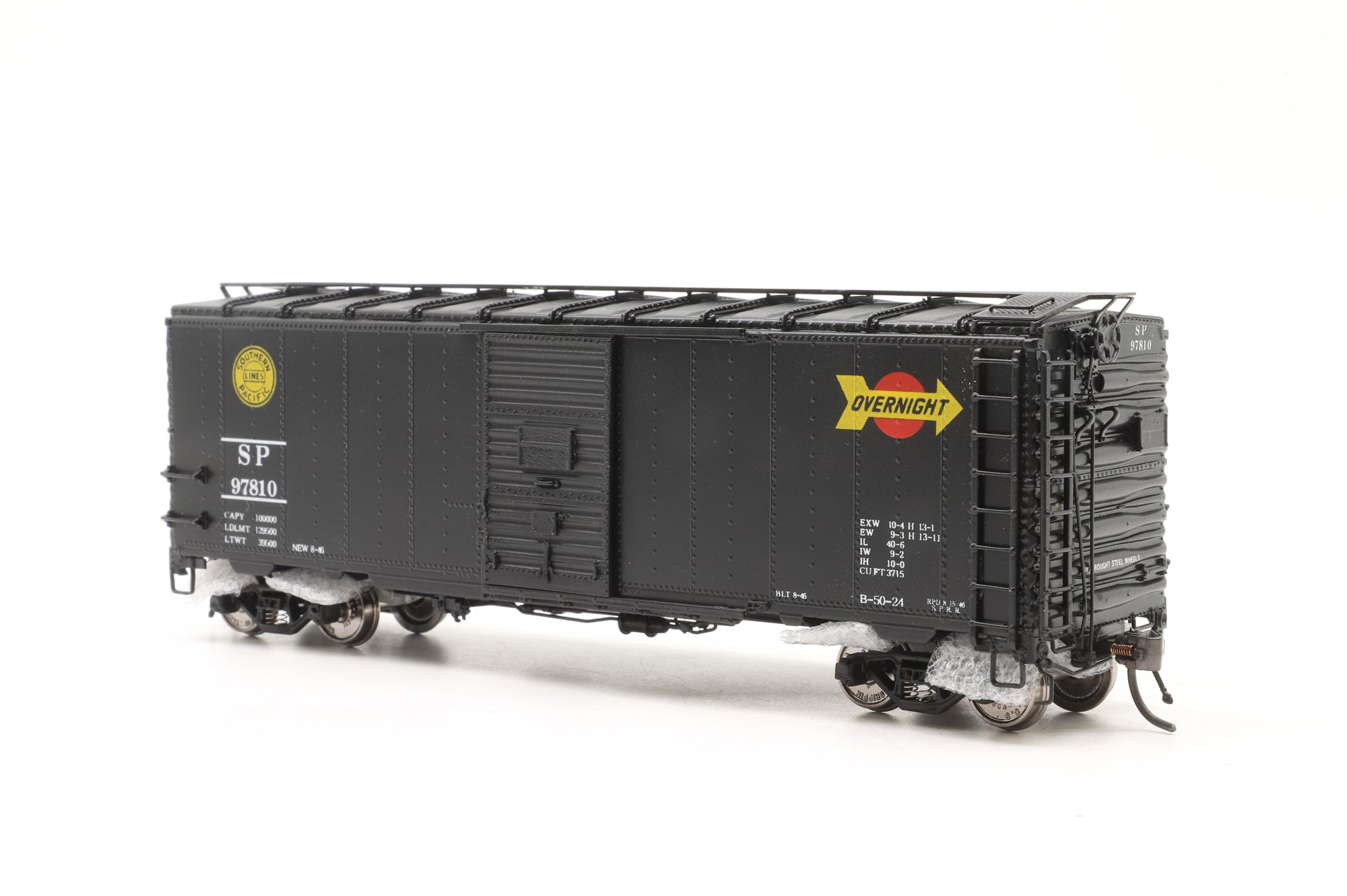 Beaver Creek MC HO Brass SP Overnight Box Cars B-50-24 Class ASF A-3 Trucks Factory Painted