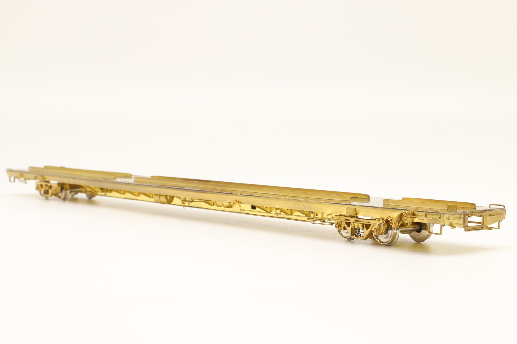 Overland Models/Ajin HO OMI-3032 TOFC Trailer Train Flat Car 89'-4'' Twin45 TTWX 980100-981000, Unpainted Brass