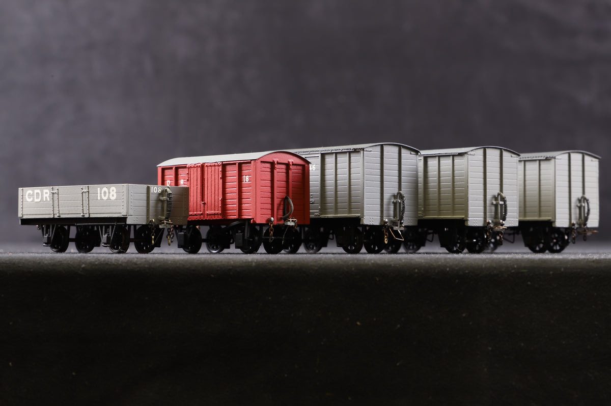 Kit Built OOn3 12mm Rake of 5 County Donegal Railway Wagons