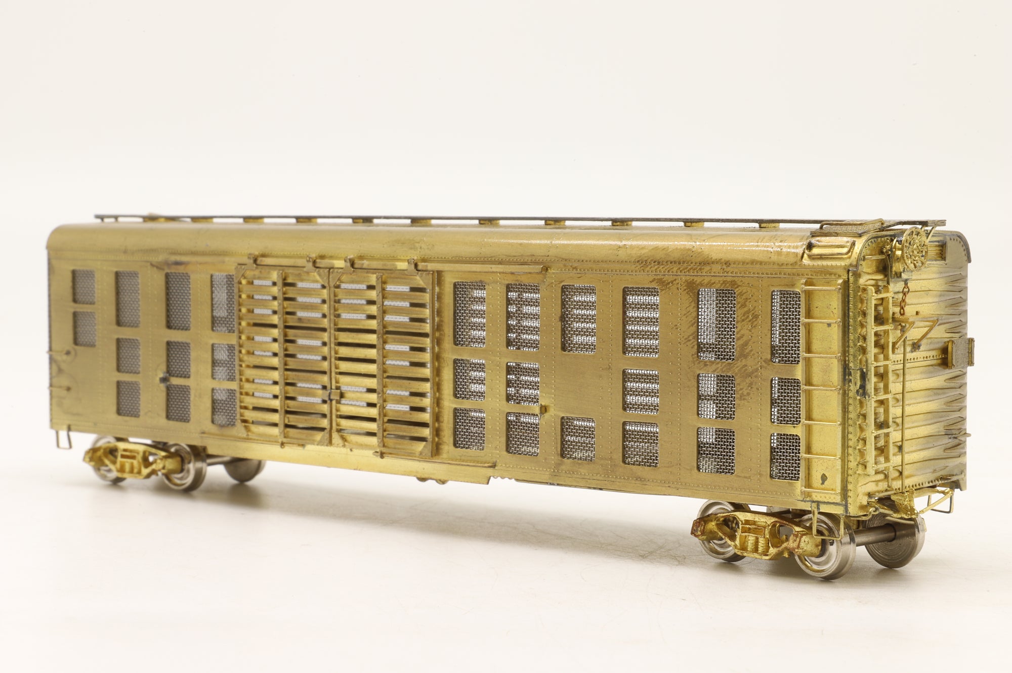 Rail Works Ltd HO Brass K-9A 50' Round Roof Stock Car – Unpainted
