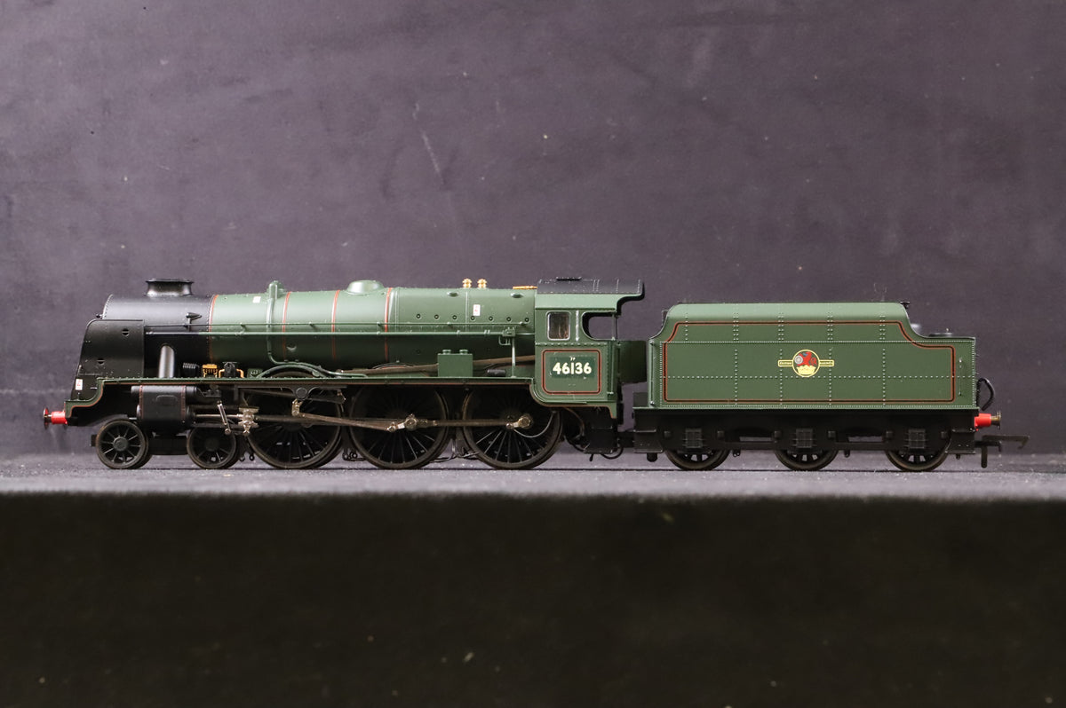 WORKSHOP Hornby OO R2630X Royal Scot Class 7P &#39;46136&#39; &#39;The Border Regiment&#39; BR Green L/C DCC Removed Renamed