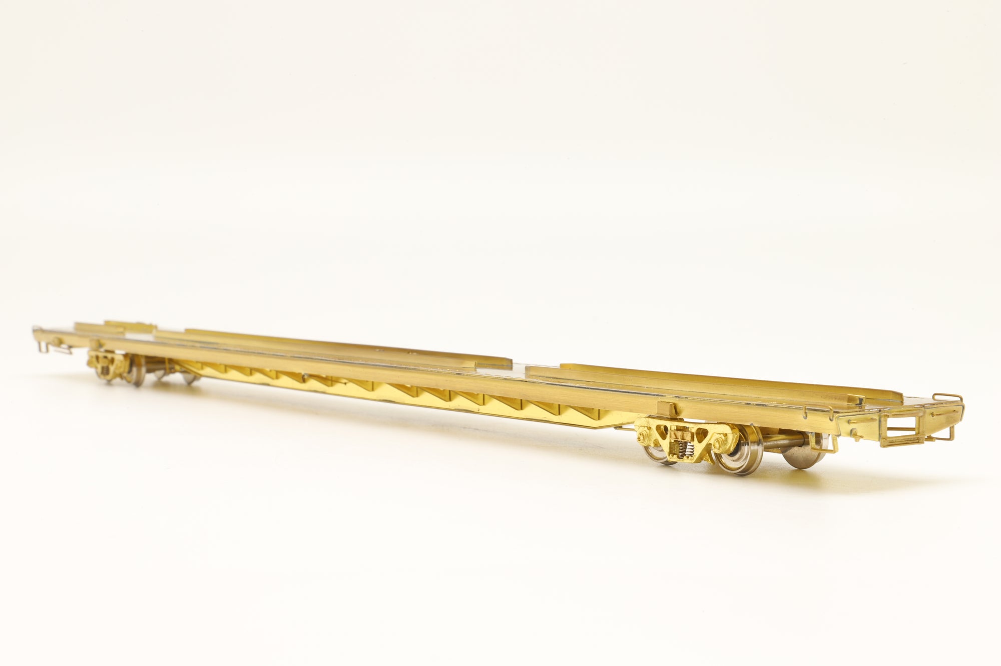 Overland Models/Ajin HO OMI-3032 TOFC Trailer Train Flat Car 89'-4'' Twin45 TTWX 980100-981000, Unpainted Brass