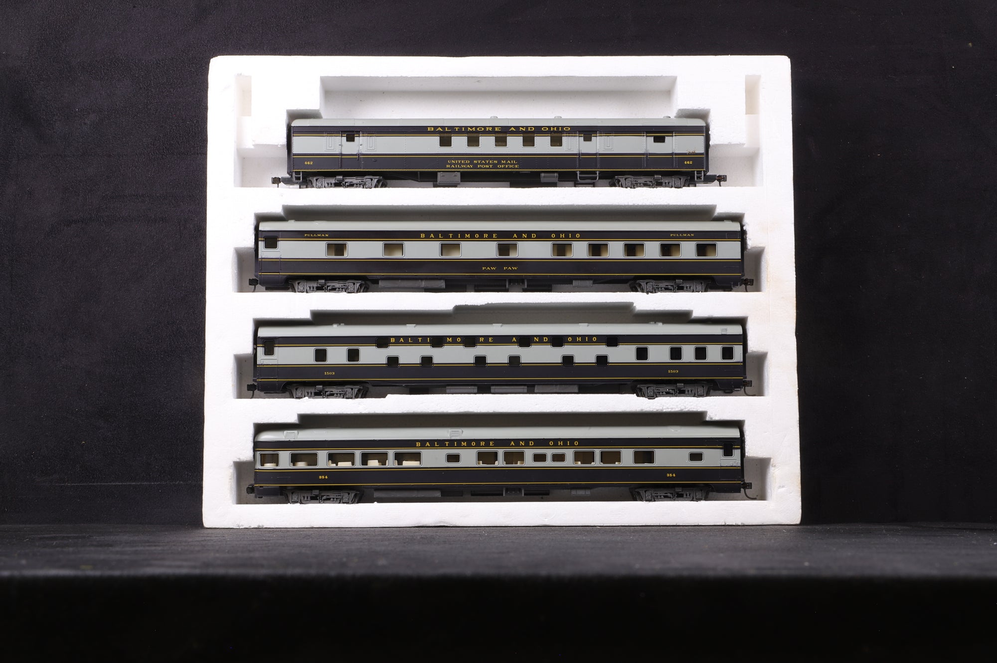 Rivarossi HO 6961 B Set Baltimore & Ohio R.P.O. Roomette-Duplex Sleeper-Trail Car