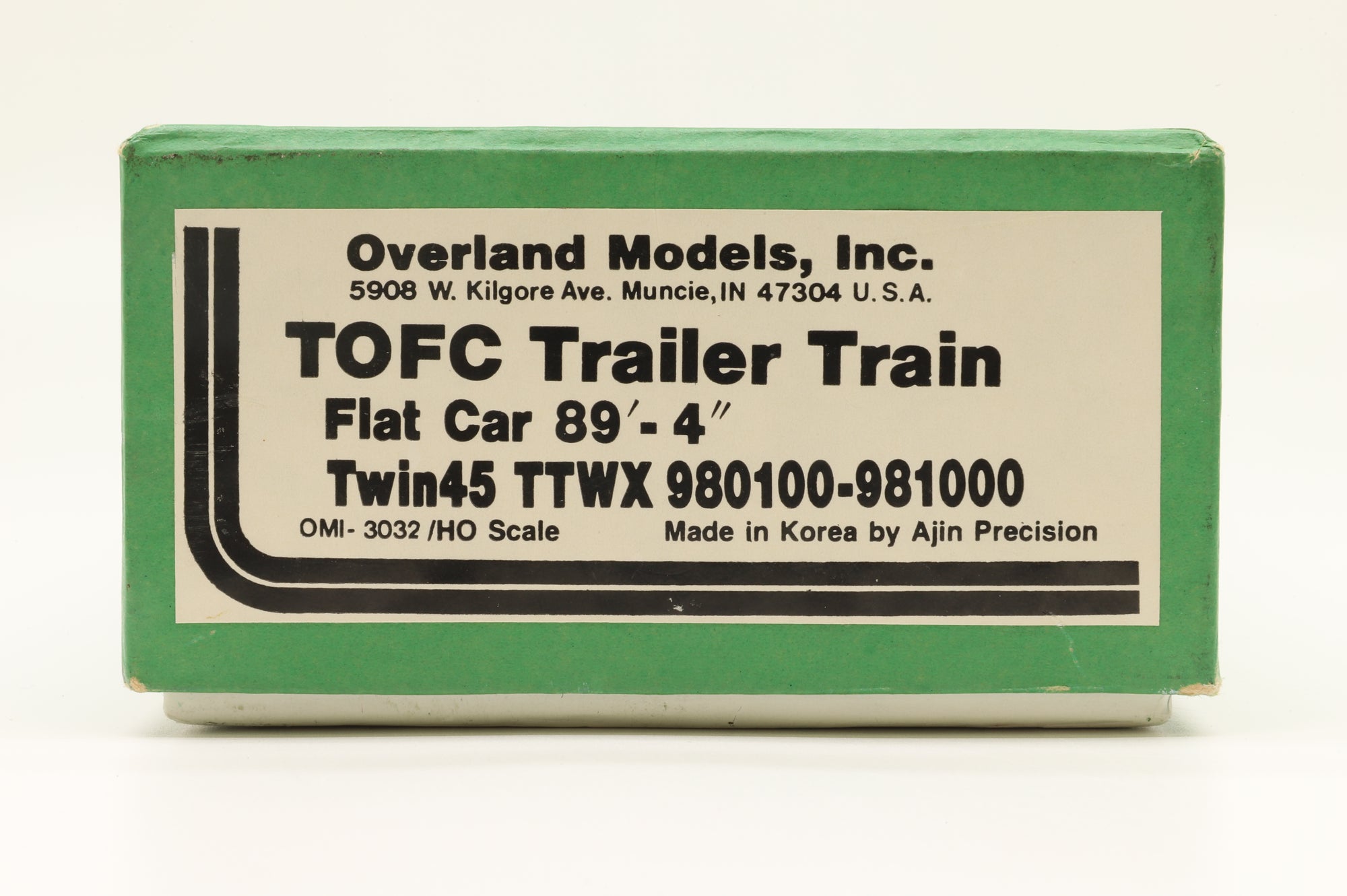 Overland Models/Ajin HO OMI-3032 TOFC Trailer Train Flat Car 89'-4'' Twin45 TTWX 980100-981000, Unpainted Brass