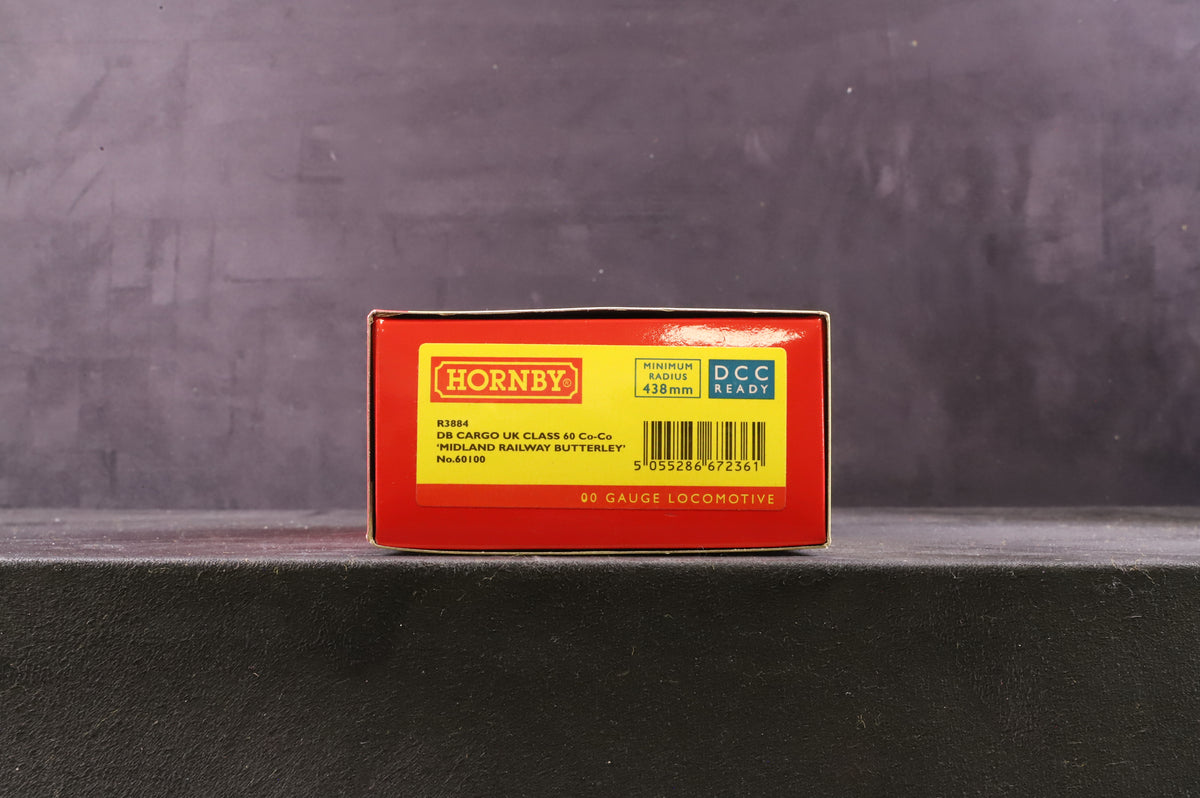 Hornby OO R3884 Class 60 &#39;60100&#39; &#39;Midland Railway Butterley&#39; Co-Co DB Cargo Weathered DCC Sound