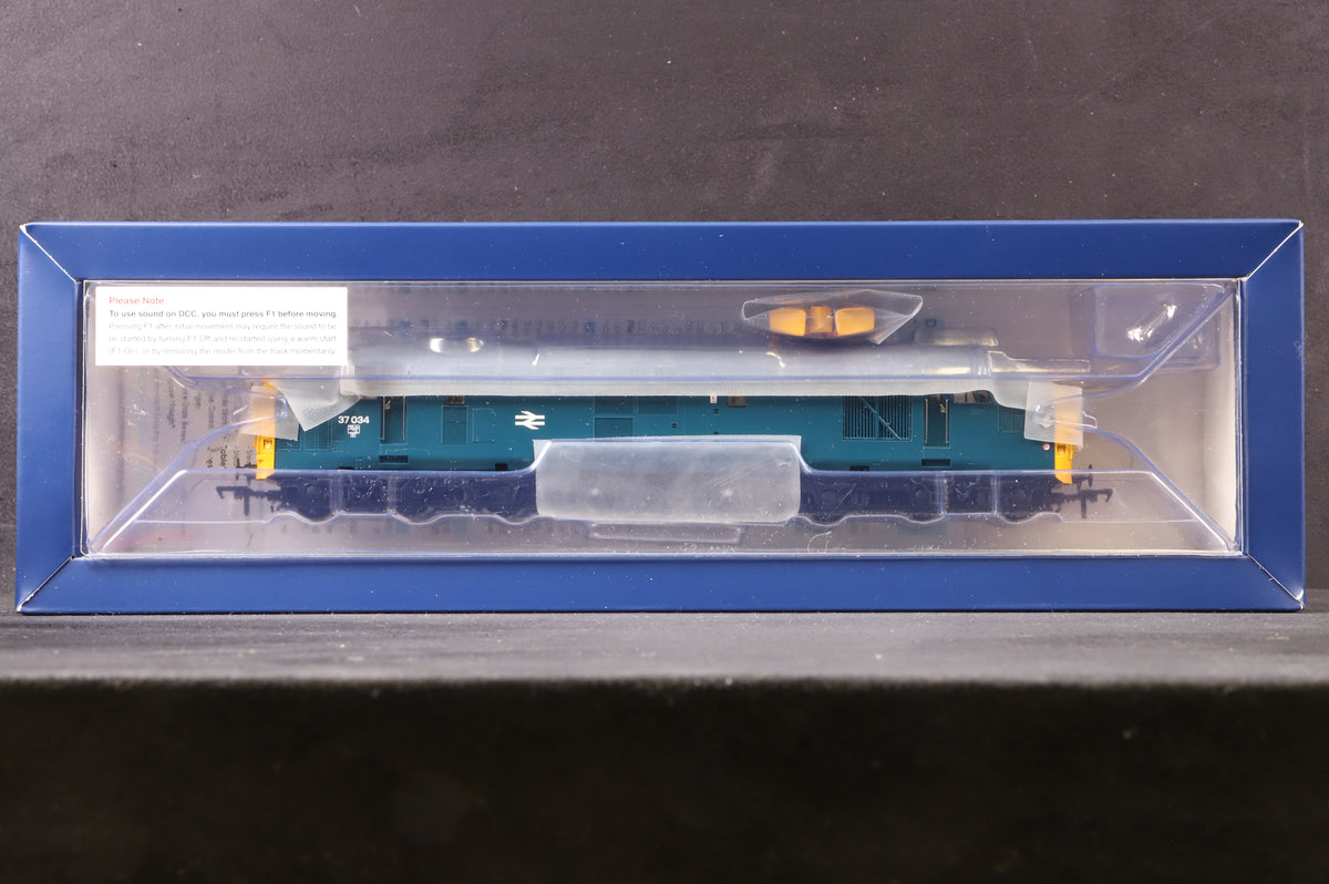 Bachmann OO 35-301SFX Class 37 37034 in BR Blue - DCC Sound