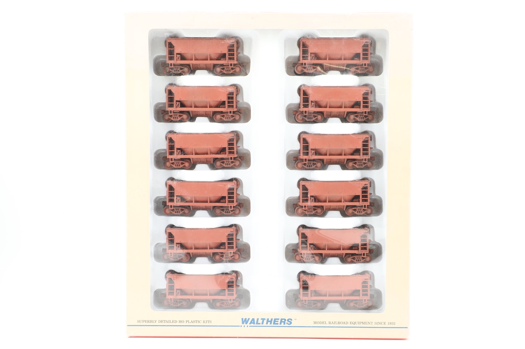 Walthers HO 932-4455 12-Pack of Ore Cars in Plain Brown - Pro-Customised/Weathered
