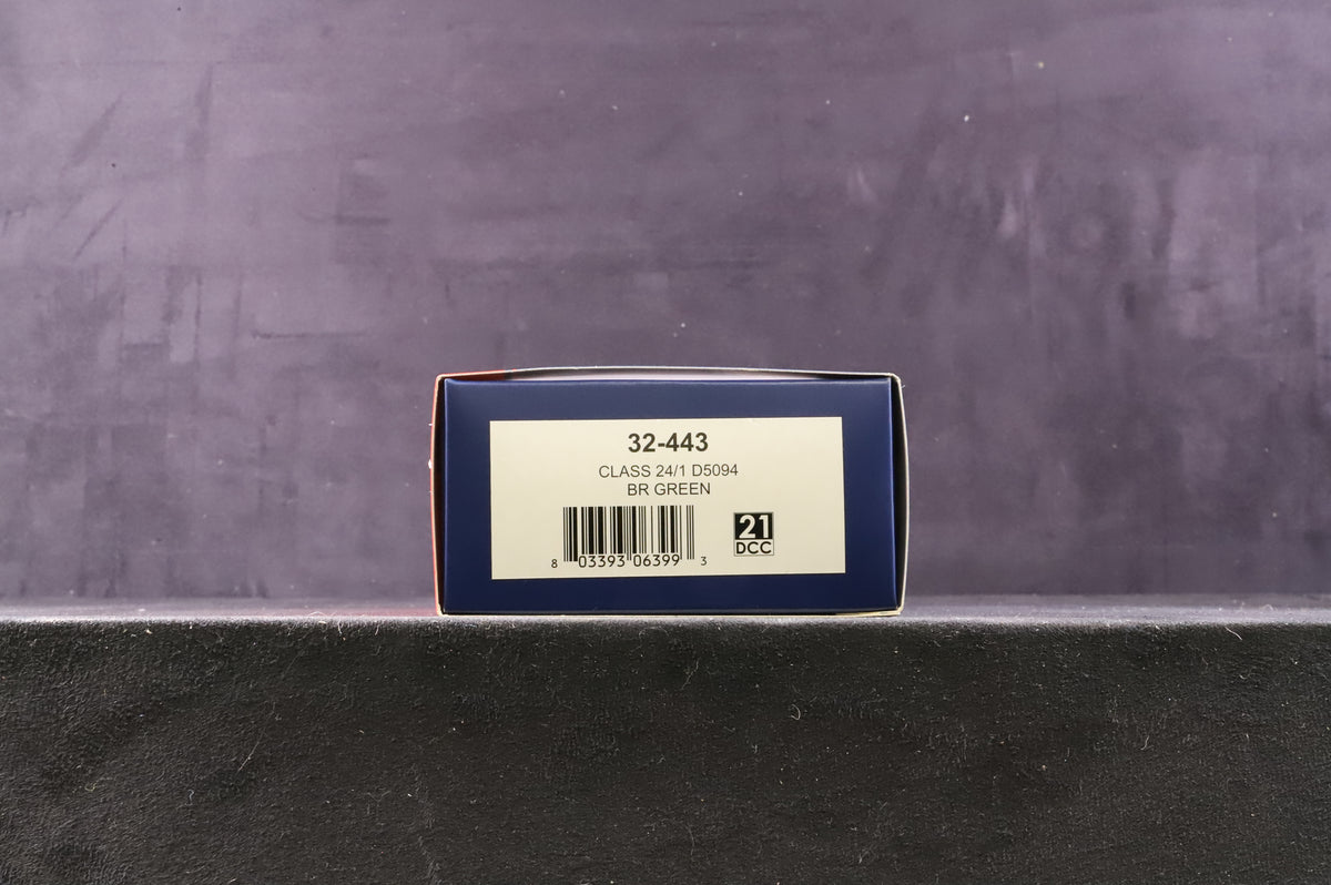 Bachmann OO 32-443 Class 24/1 &#39;D5094&#39; BR Green, Weathered