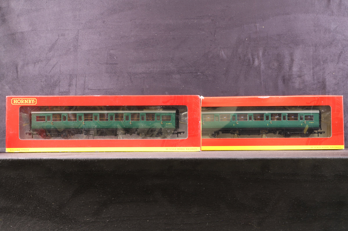 Hornby OO Rake of 6 BR Green Maunsell Coaches, Inc. R4305E, R4303D, R4302A &amp; E, R4304E &amp; R4303B