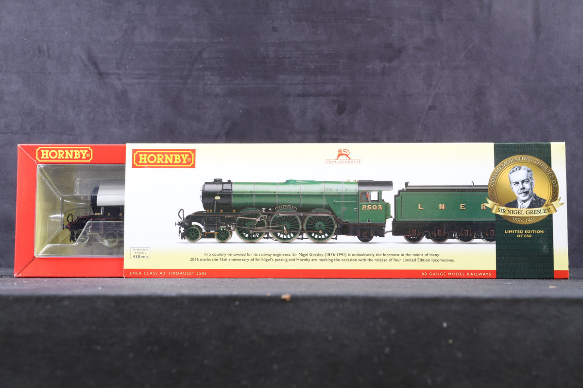 Hornby OO R3437 Class A3 &#39;Firdaussi&#39; &#39;2503&#39; LNER Apple Green Ltd Ed 663/ 850, DCC Fitted