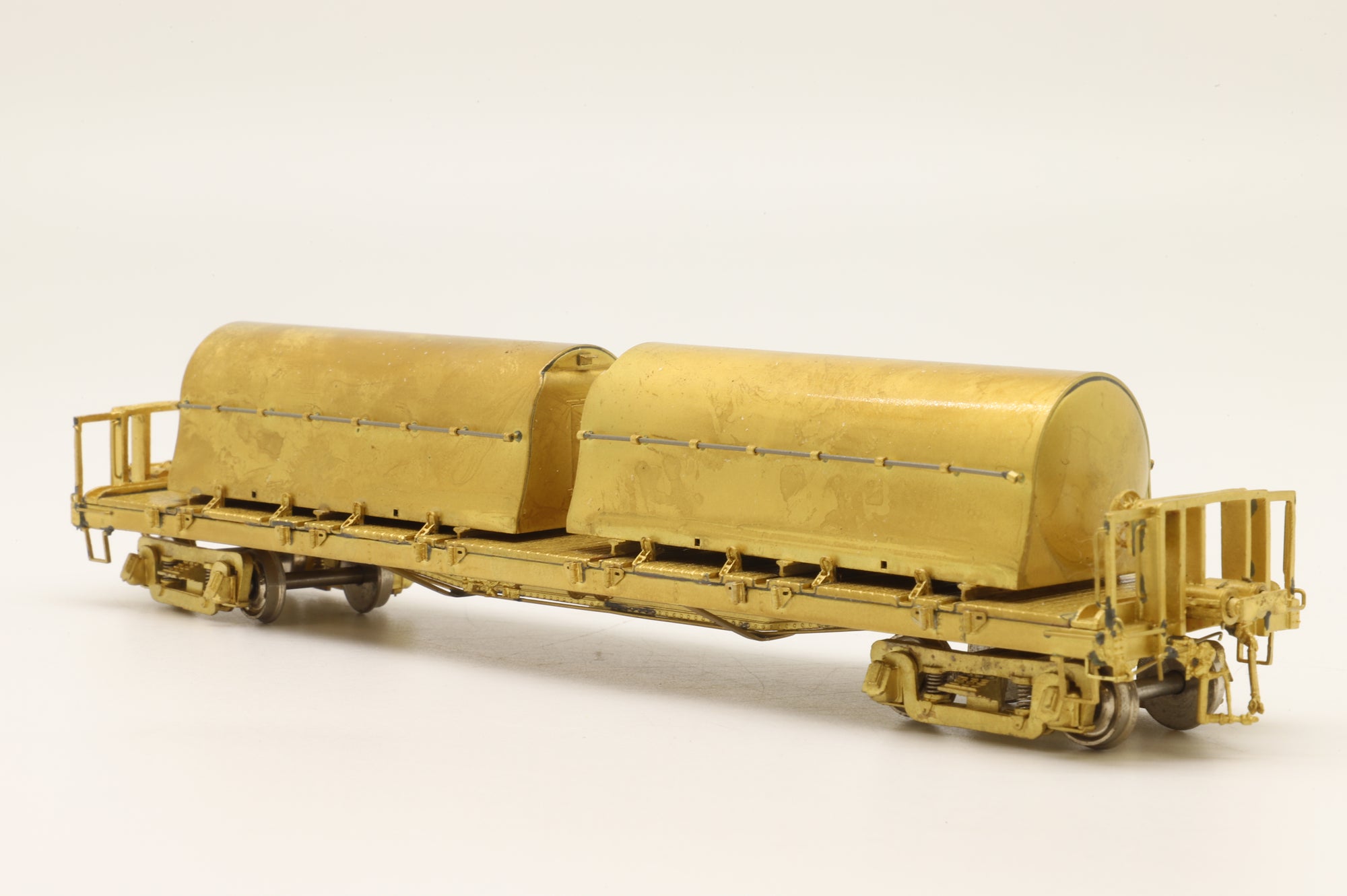 Overland Models HO Brass 3158 National Car-Flat Car w/ 2 Milk Containers Unpainted