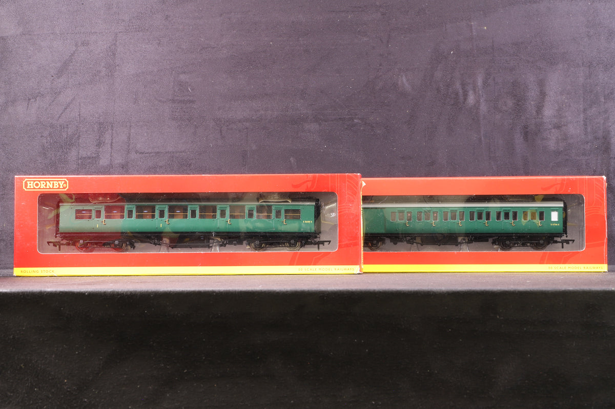 Hornby OO Rake of 6 BR Green Maunsell Coaches, Inc. R4305E, R4303D, R4302A &amp; E, R4304E &amp; R4303B