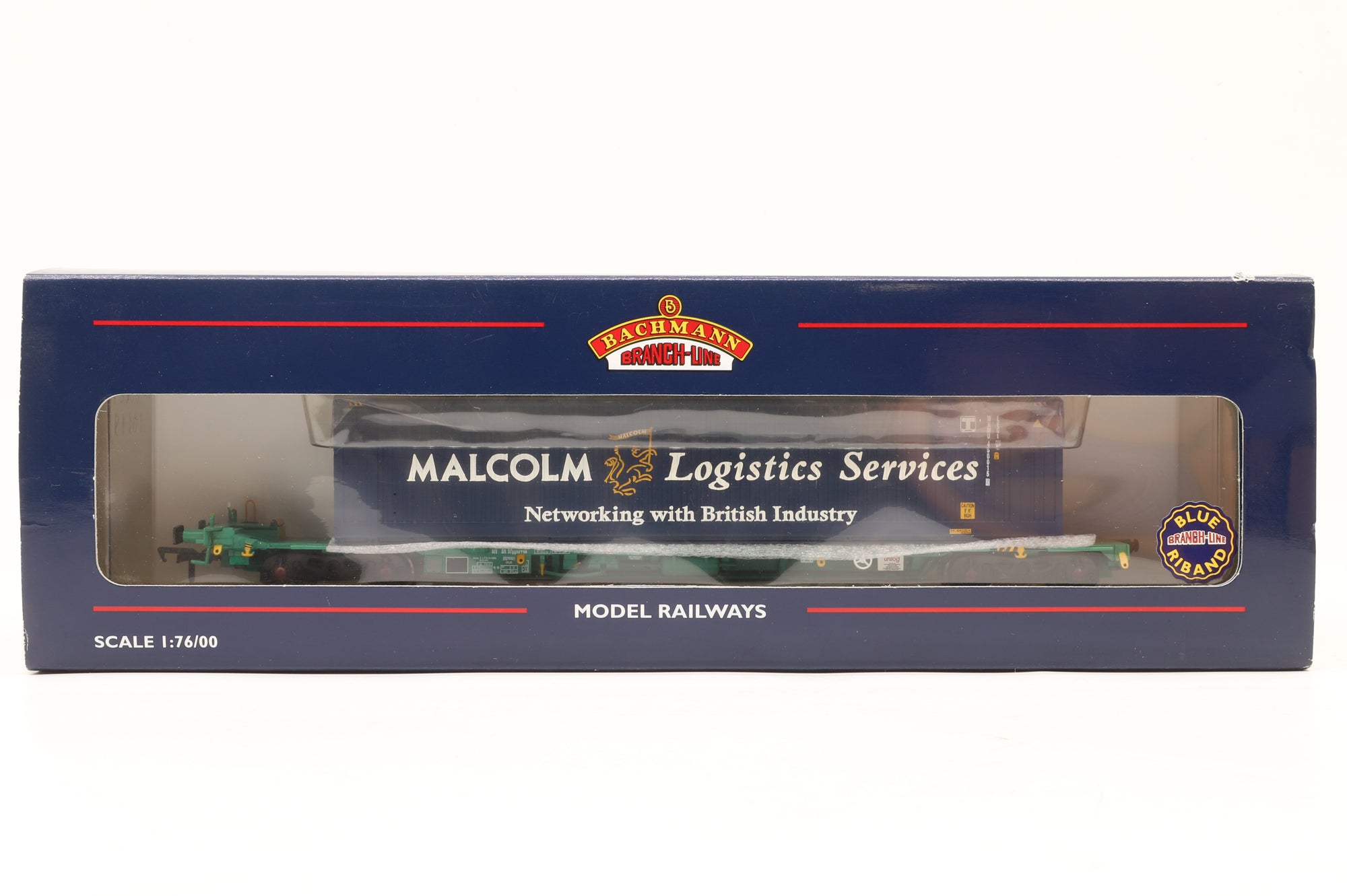 Bachmann OO 37-304 Twin Pack Of Intermodal Bogie Wagons With 45ft Containers Malcolm Logistics
