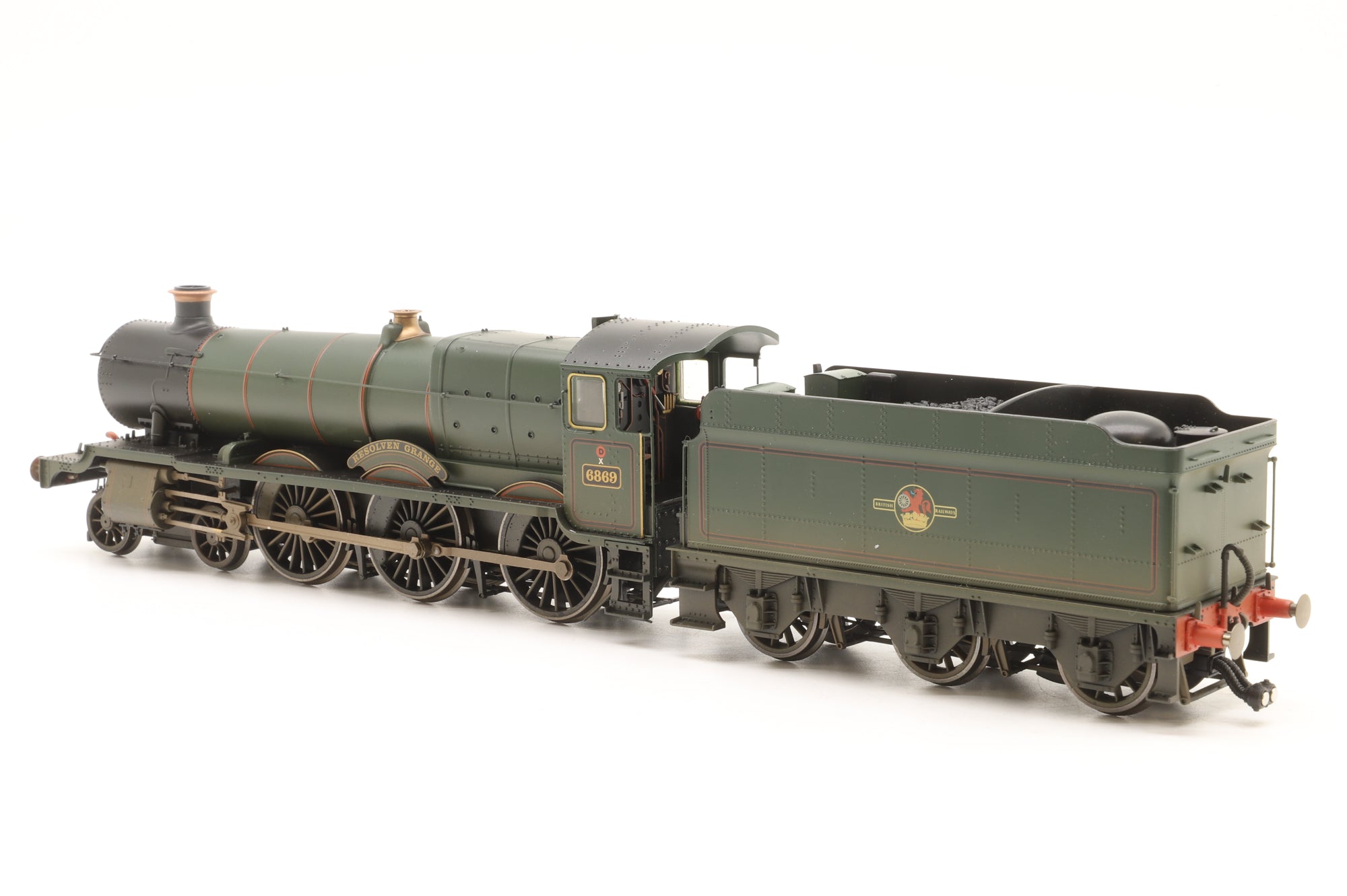 Hornby OO R2404 Grange Class 6800 'Resolven Grange' in Lined BR Green w/ Late Crests - Weathered