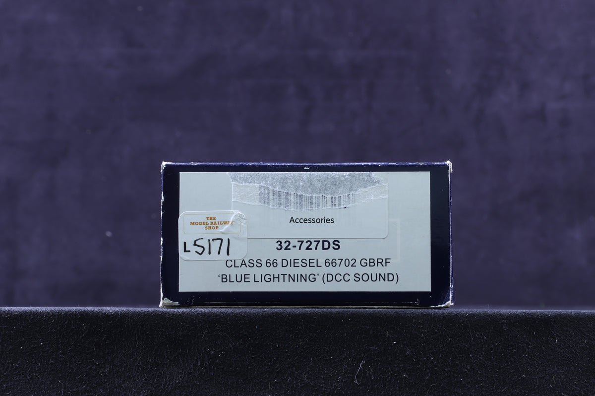 Bachmann OO 32-727DS Class 66 66702 &#39;Blue Lightening&#39; in GBRF Livery - DCC Sound