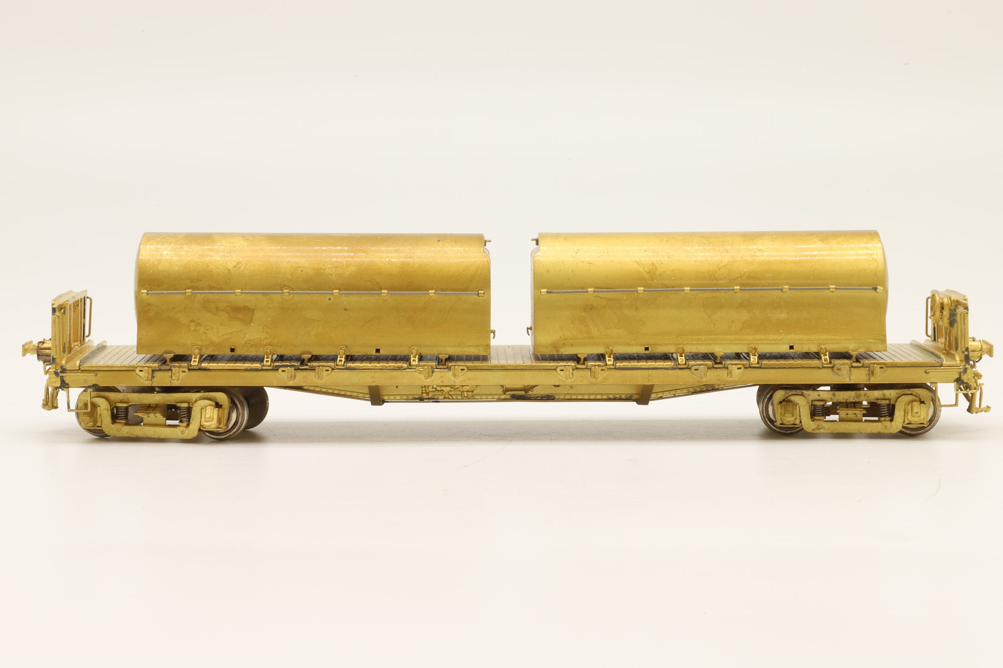 Overland Models HO Brass 3158 National Car-Flat Car w/ 2 Milk Containers Unpainted