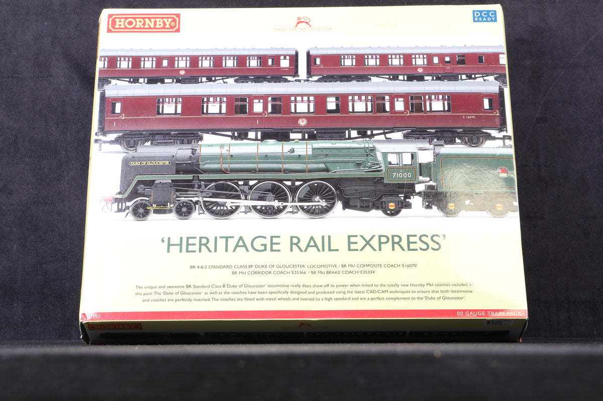 Hornby OO R3192 &#39;Duke Of Gloucester&#39; in BR green with late crest Special Edition train pack