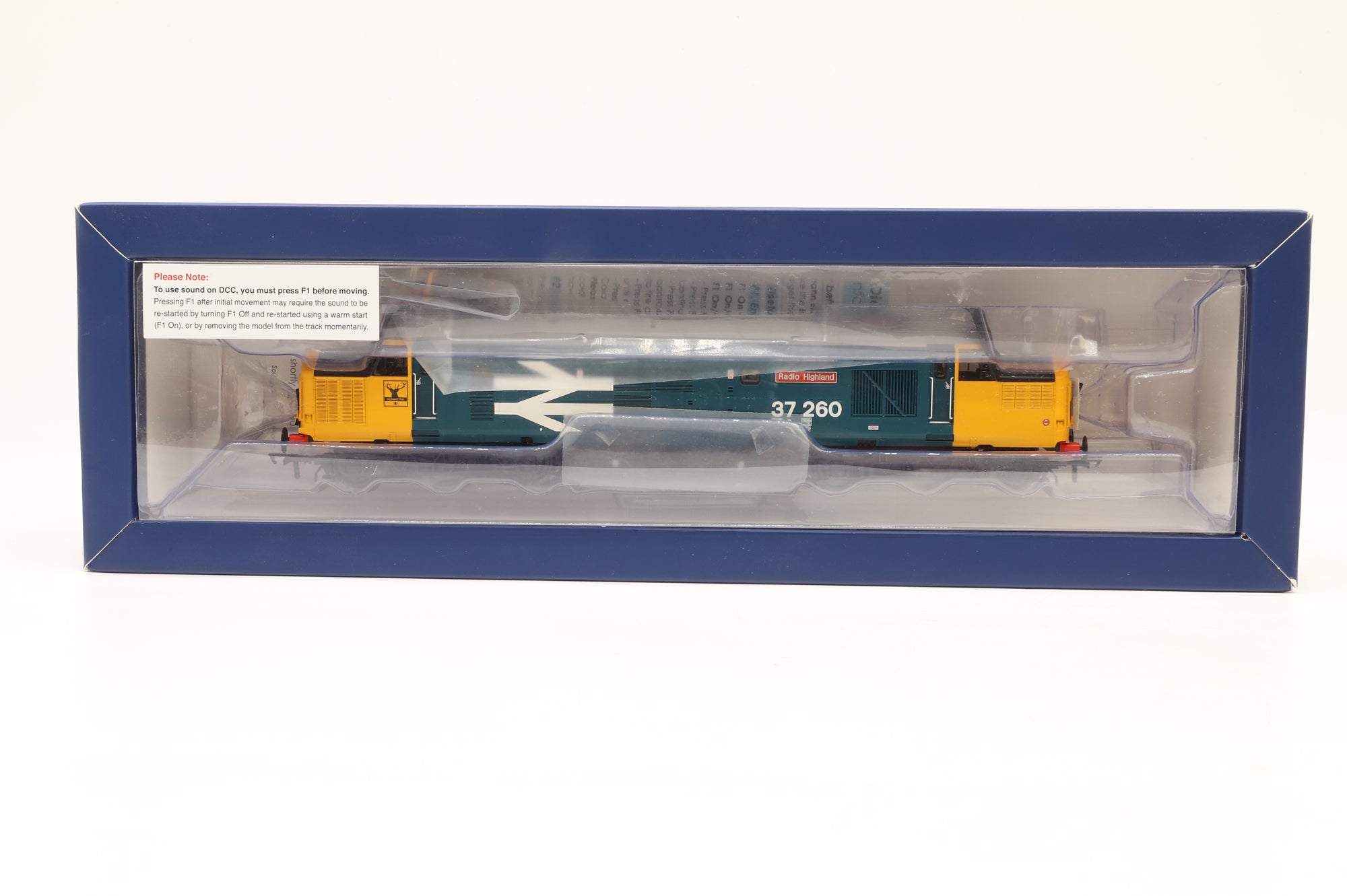 Bachmann OO 35-309SF Class 37/0 37260 'Radio Highland' in BR Large Logo Blue – DCC Sound