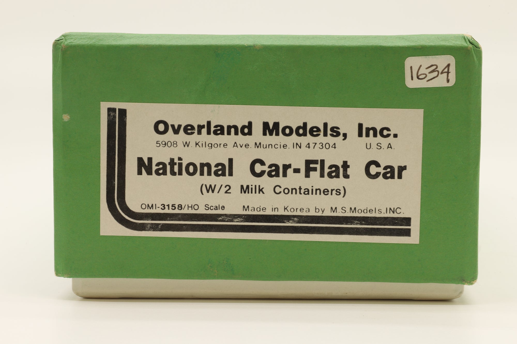Overland Models HO Brass 3158 National Car-Flat Car w/ 2 Milk Containers Unpainted