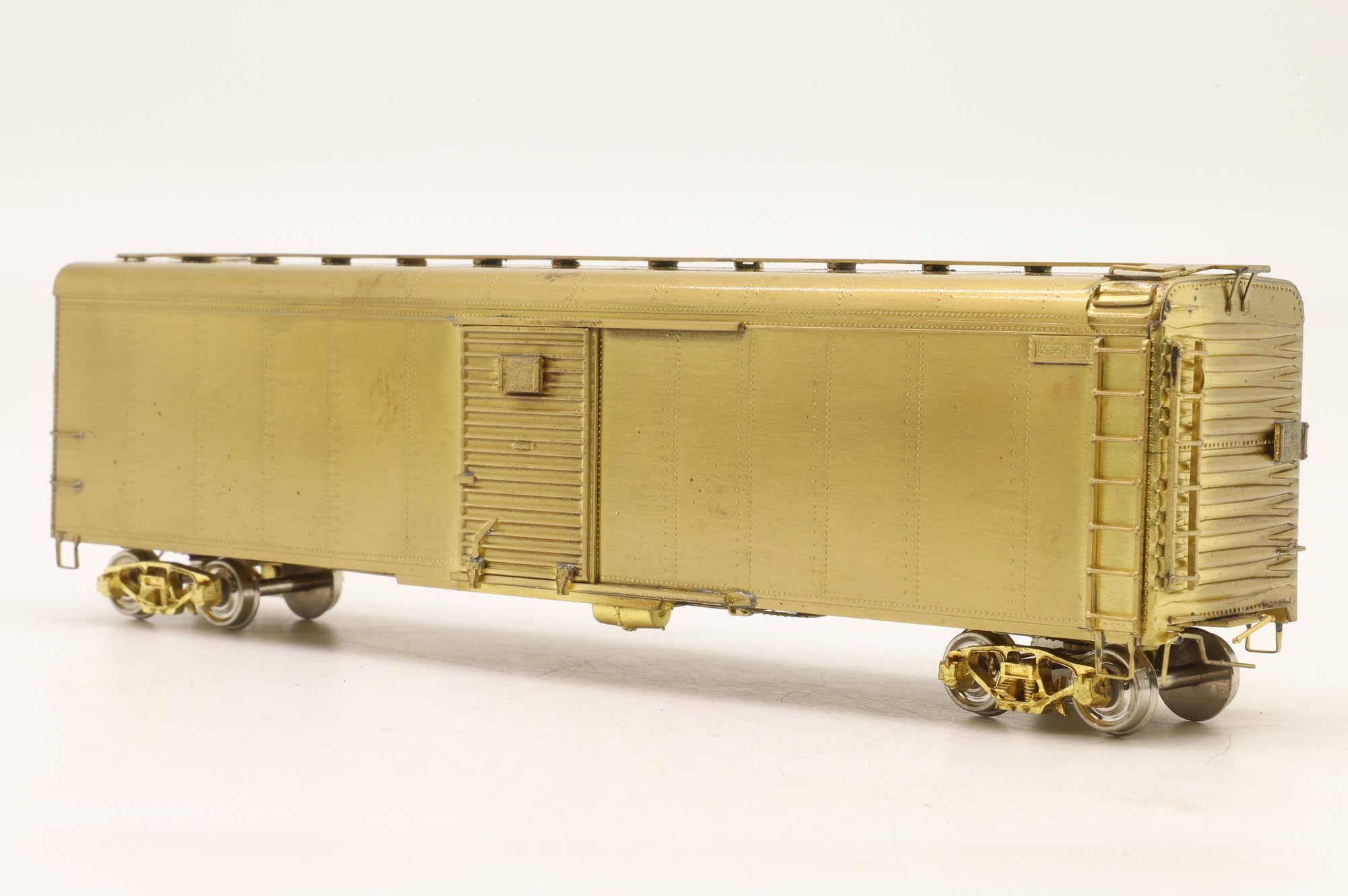 Rail Works Ltd Brass HO Brass X-32D Single Door 50' Round Roof Box Car – Unpainted