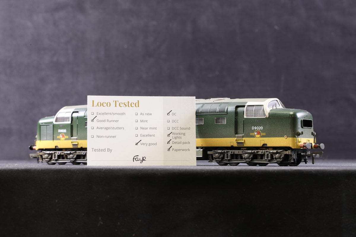 Bachmann OO Class 55 Diesel &#39;D9020&#39; &#39;Nimbus&#39; BR Two Tone Green, Weathered