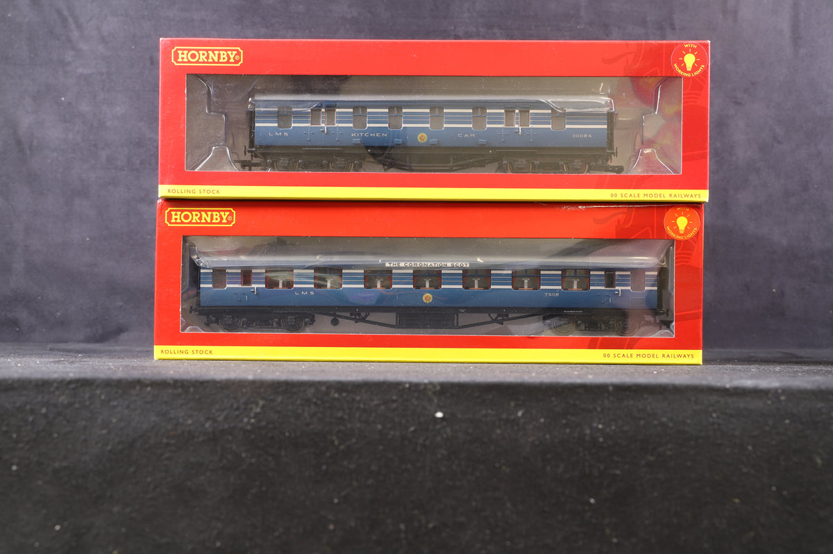 Hornby OO Complete Rake Of 9 LMS Stanier Coronation Scot Coaches