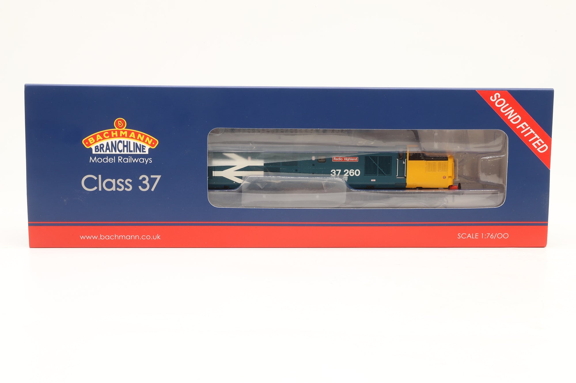 Bachmann OO 35-309SF Class 37/0 37260 'Radio Highland' in BR Large Logo Blue – DCC Sound