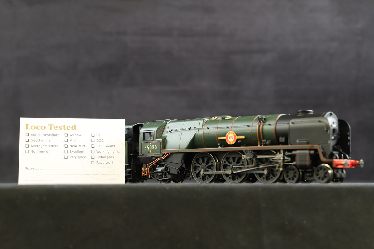 Hornby OO Rebuilt Merchant Navy Class 4-6-2 &#39;35020&#39; &#39;Bibby Line&#39; BR Green