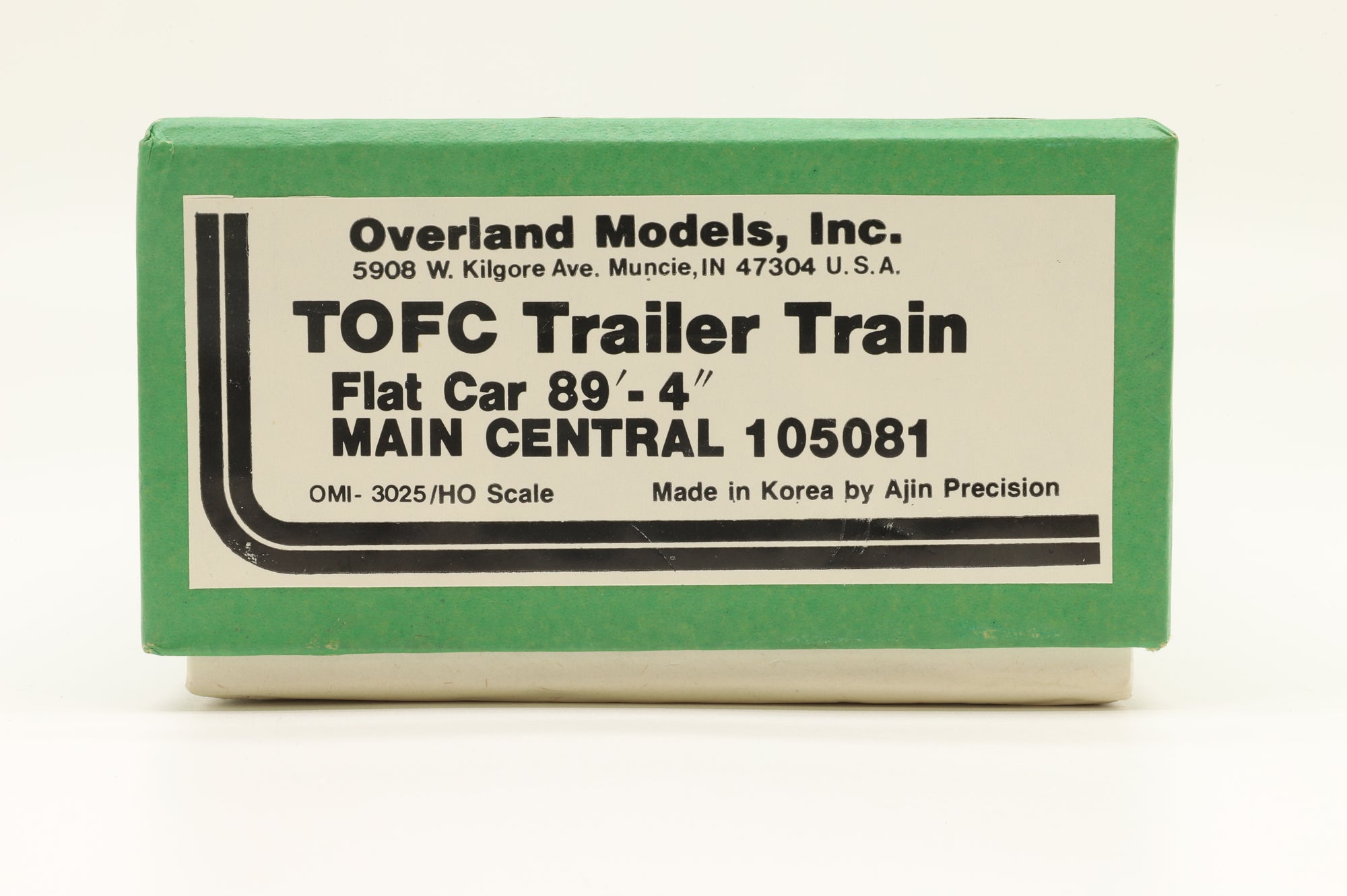 Overland Models/Ajin HO OMI-3025 TOFC Trailer Train Flat Car 89'-4'' Main Central 105081, Unpainted Brass