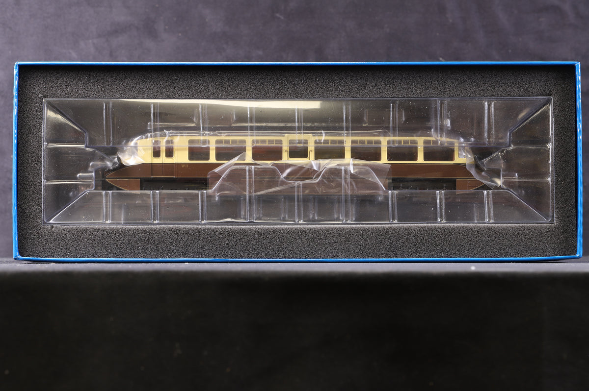 Dapol OO 4D-011-007 Streamlined Railcar &#39;W11&#39; BR Lined Chocolate &amp; Cream