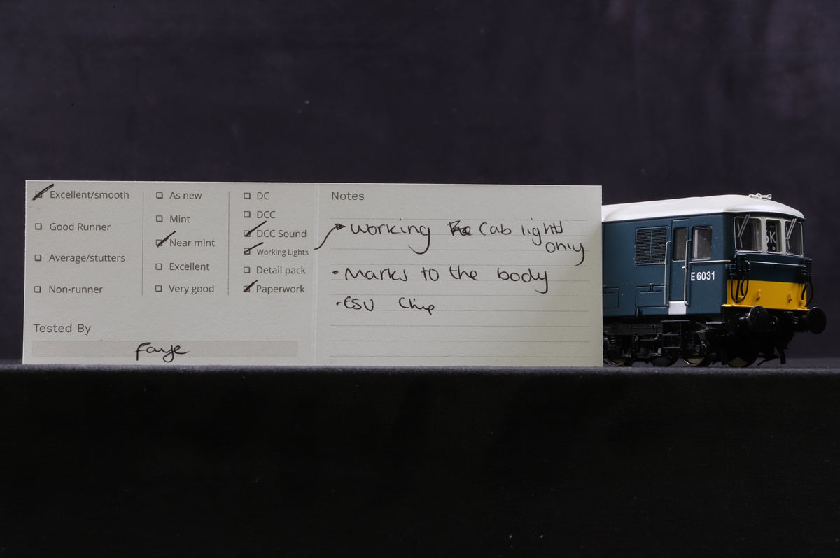 Dapol OO 4D-006-016 Class 73 &#39;E6031&#39; Double Arrow Logo BR Blue SYP DCC Sound