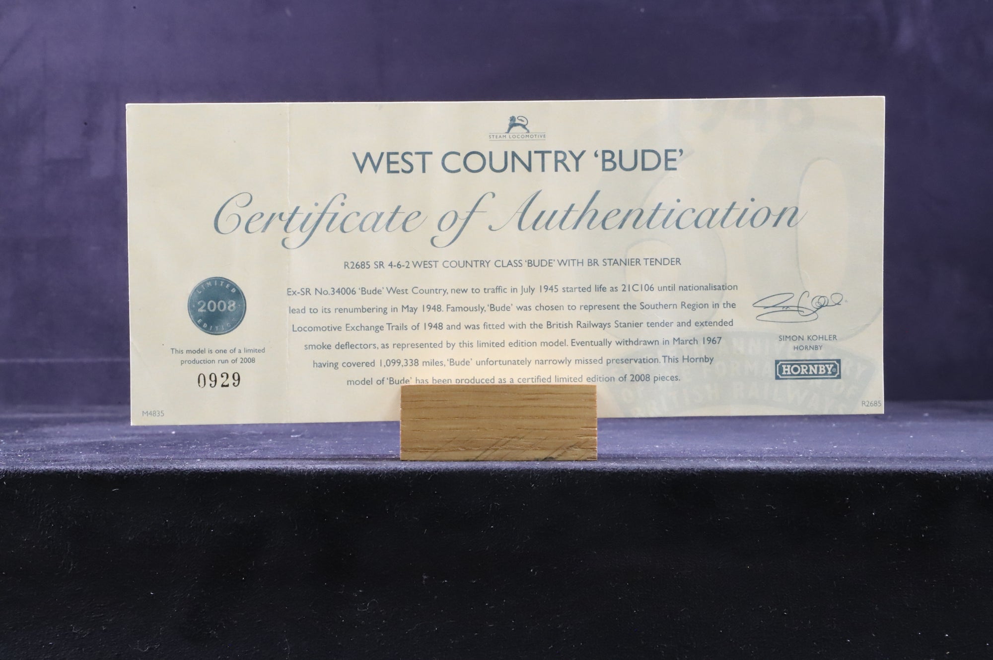 Hornby OO R2685 West Country Class '34006' 'Bude' With Stanier Tender Ltd Ed