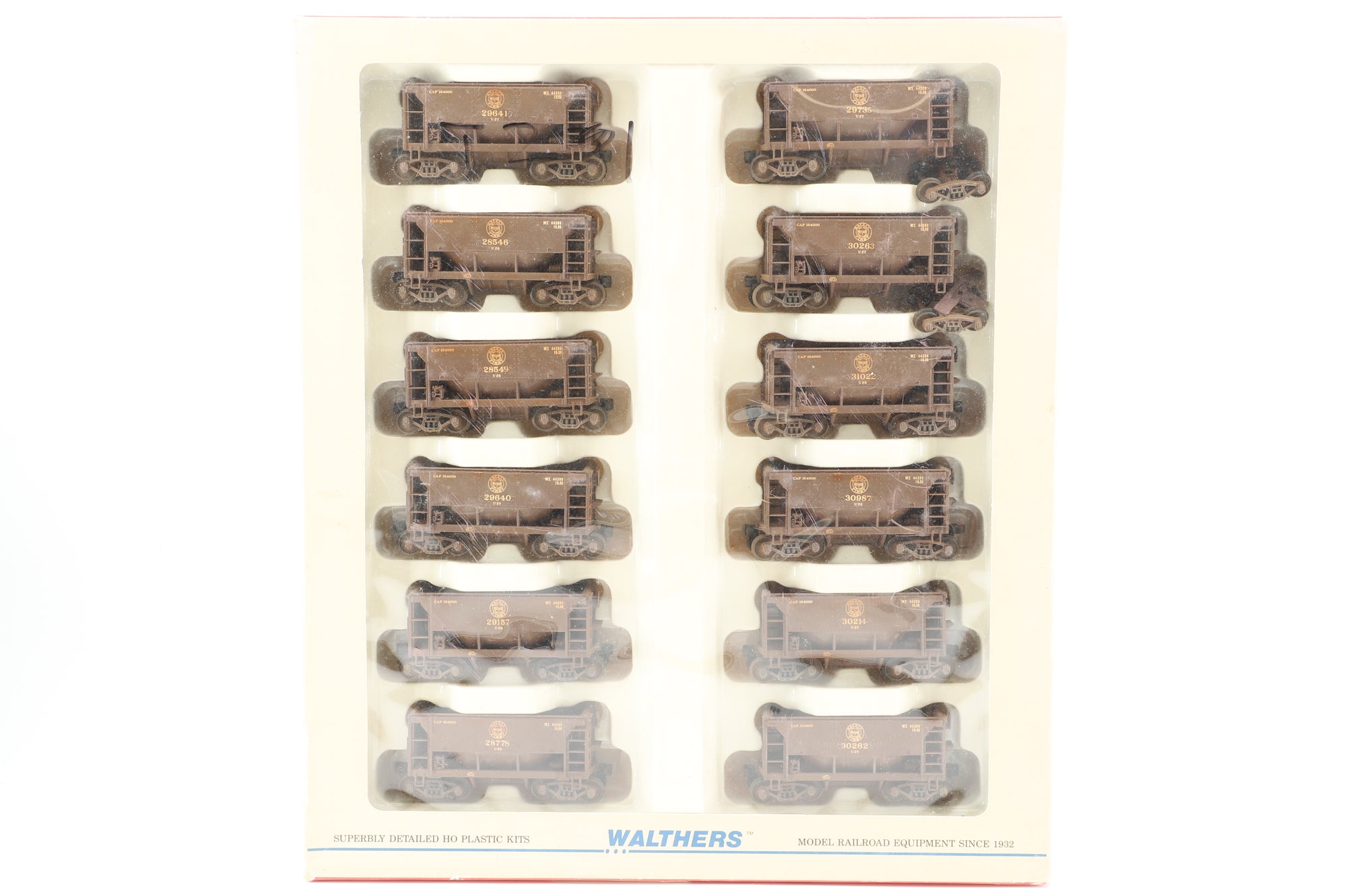 Walthers HO 932-4454 12-Pack of Ore Cars in DMIR Brown - Pro-Customised/Weathered