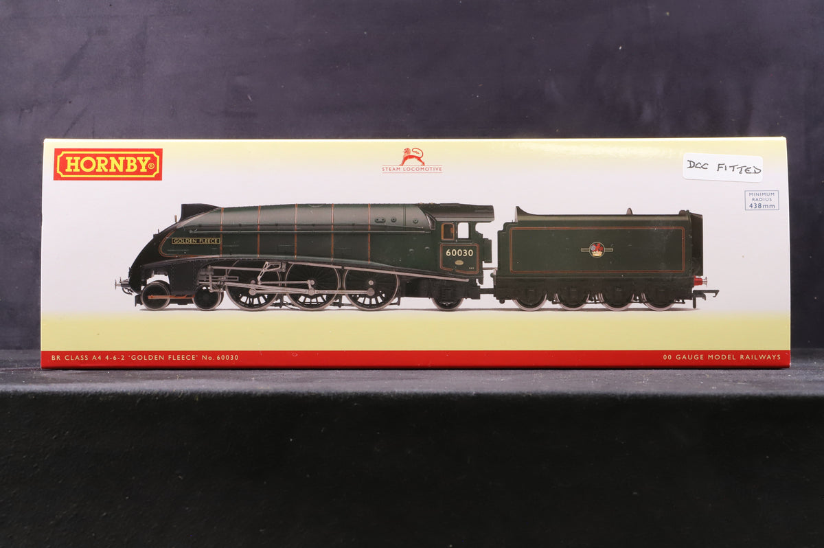 Hornby OO R3994 Class A4 &#39;60030&#39; &#39;Golden Fleece&#39; BR Lined Green L/C DCC Fitted