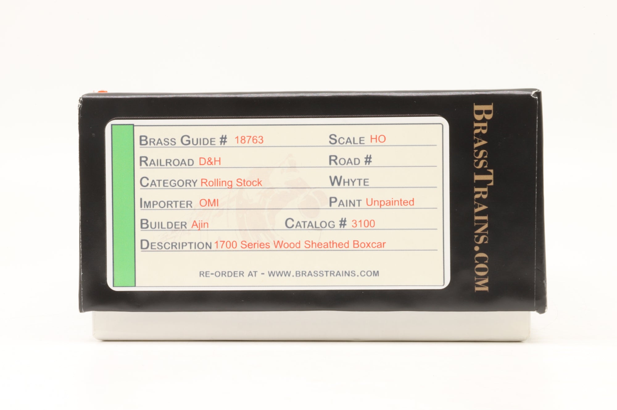 Brass Trains HO Brass #18763 D& H 1700 Series Wood Sheathed Boxcar