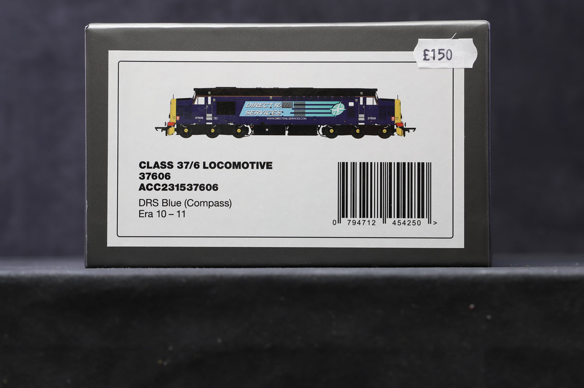 Accurascale OO Class 37/6 Locomotive &#39;37606&#39; DRS Blue (Compass)