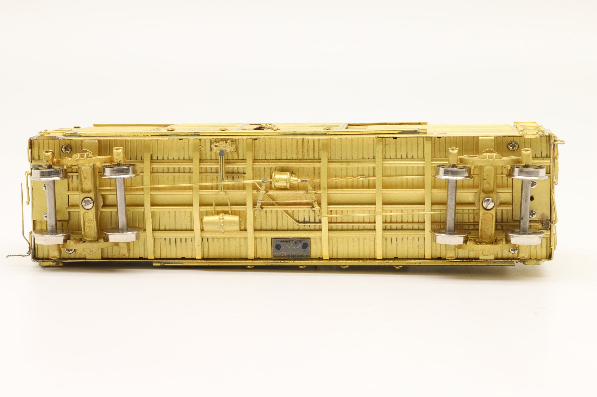 N J International HO Brass Milwaukee Road Ribbed Box Car 40ft Single Door Unpainted