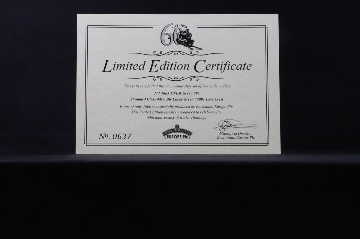 Bachmann OO 30-060 Kader 60th Anniversary Set Incl. J72 &amp; Standard 4MT