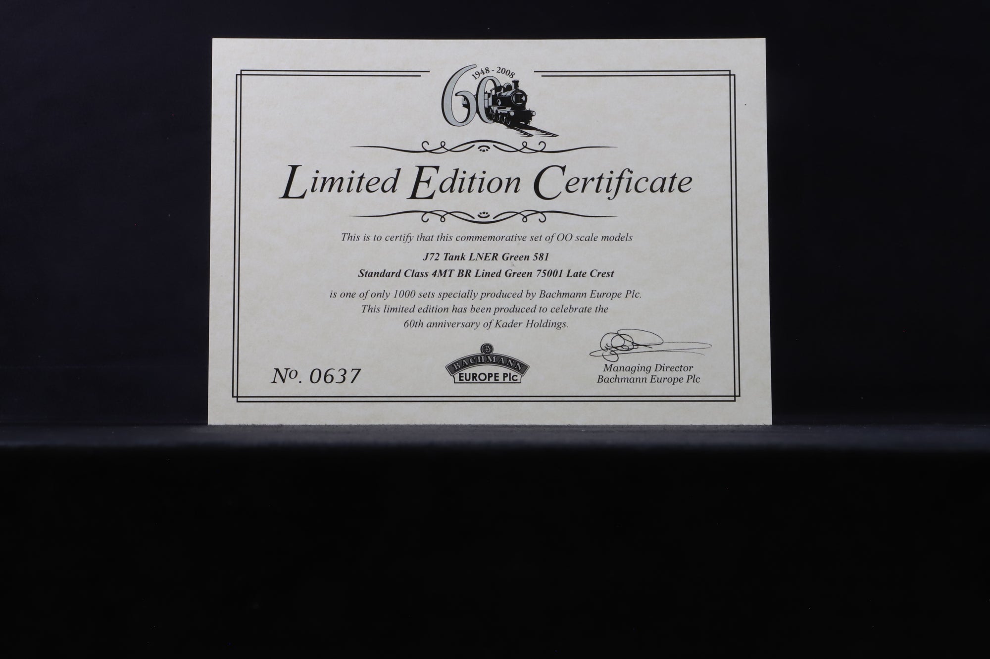 Bachmann OO 30-060 Kader 60th Anniversary Set Incl. J72 & Standard 4MT