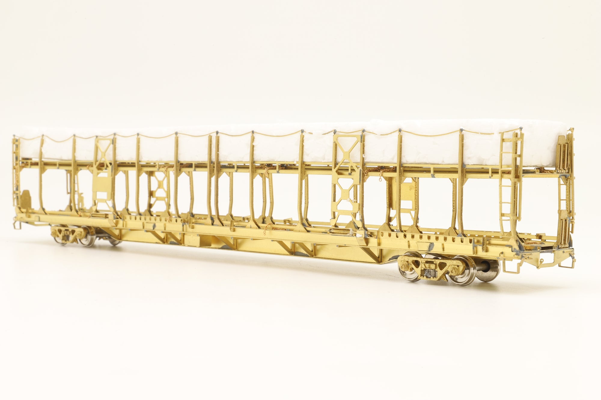 Overland Models/Ajin HO OMI-3125 Bi-Level Open Auto Rack, Whitehead-Kales Stack-Pak, Unpainted Brass