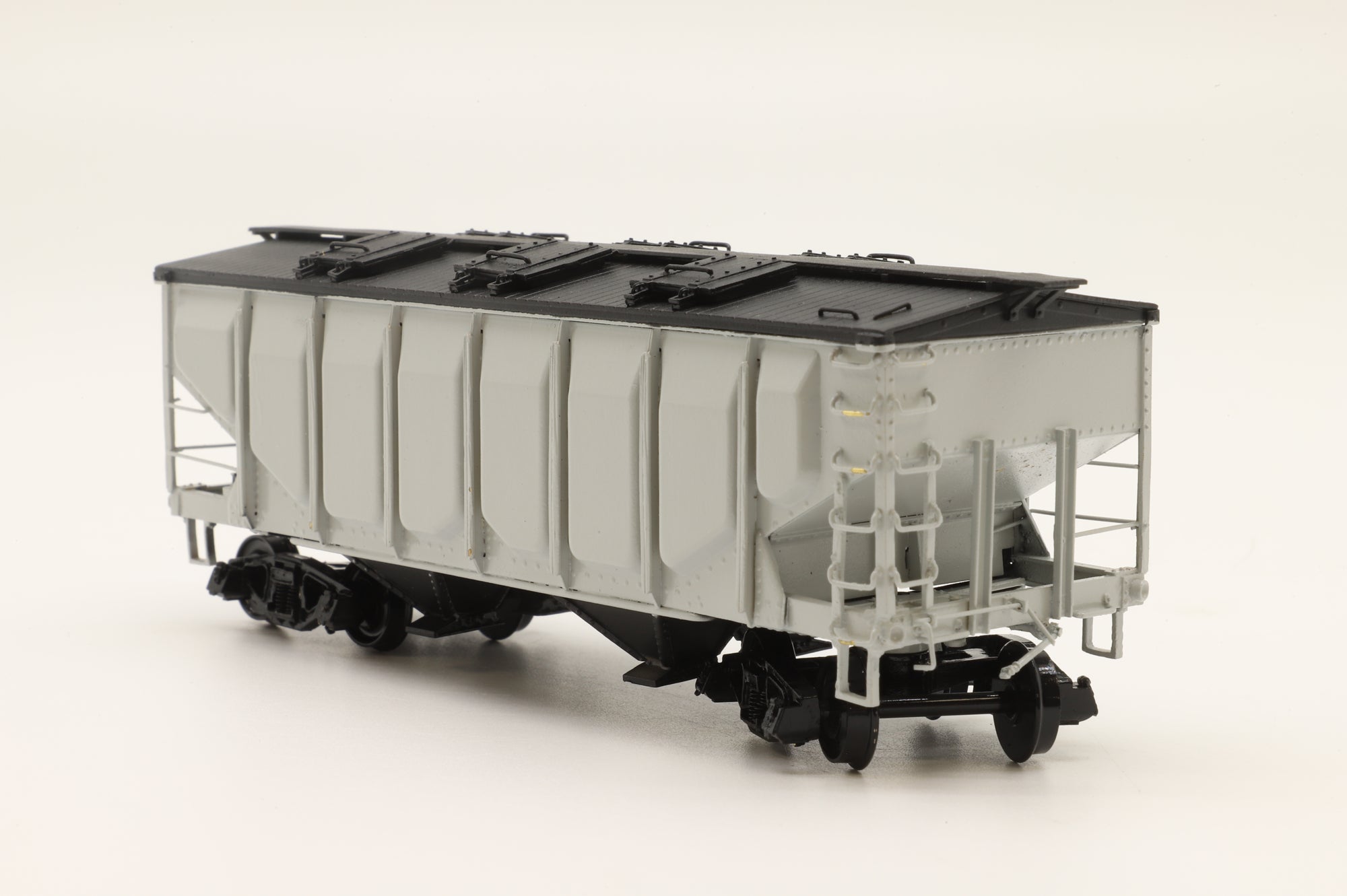 Overland Models HO Brass 1341 USRA 2-Bay Hopper Car w/ Pressed Sides in Black