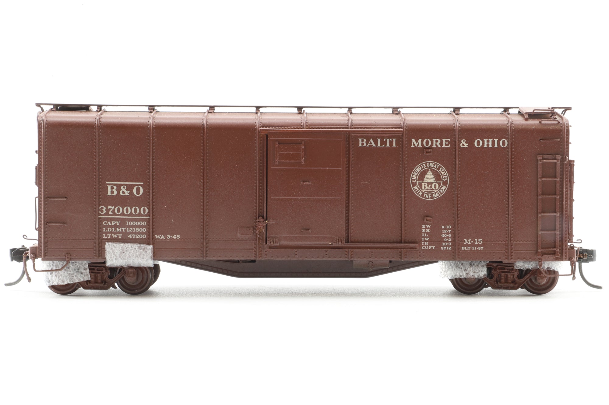 Overland Models HO Brass 1392 M-15K Box Car Baltimore & Ohio No.370000
