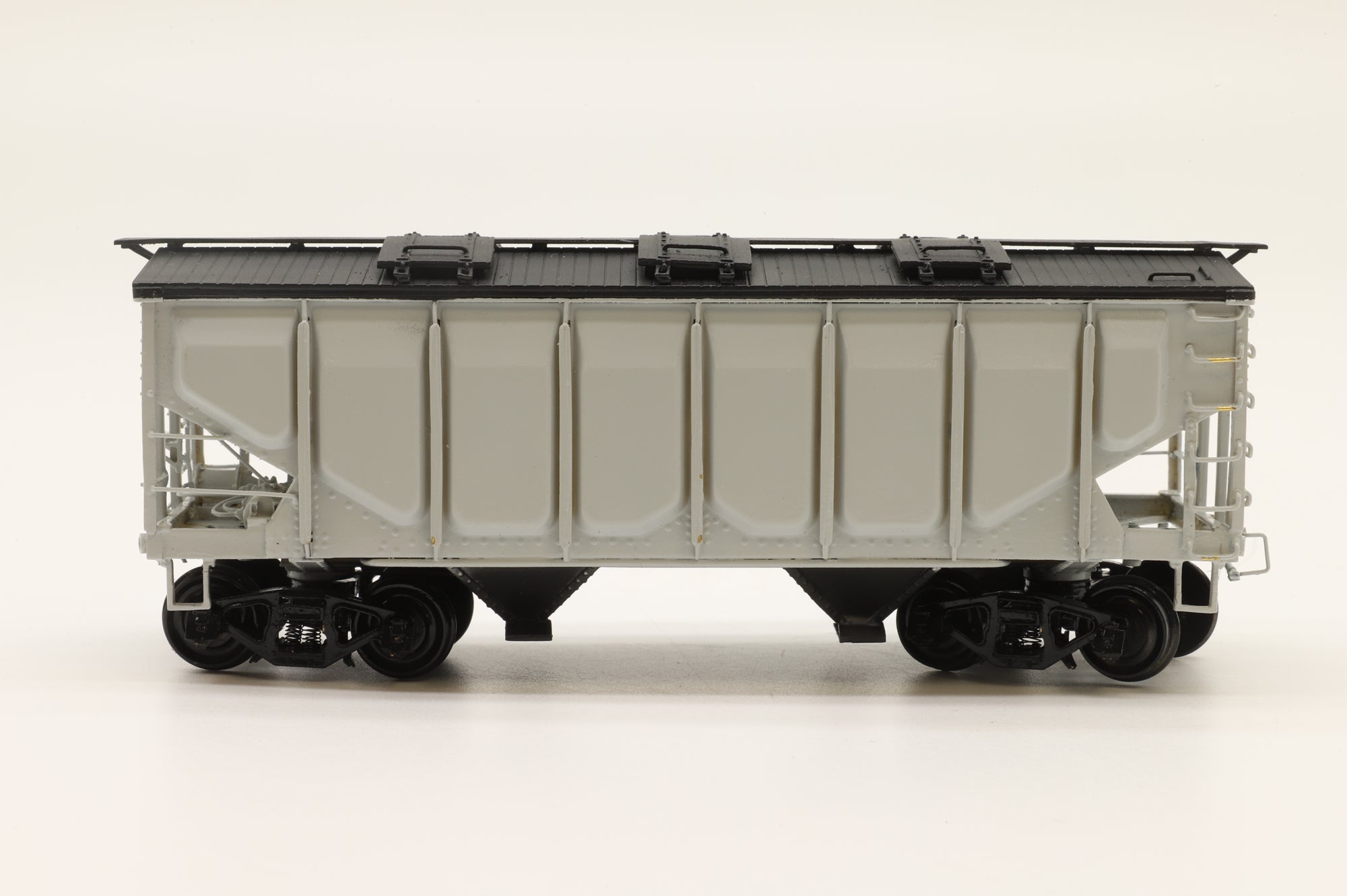 Overland Models HO Brass 1341 USRA 2-Bay Hopper Car w/ Pressed Sides in Black